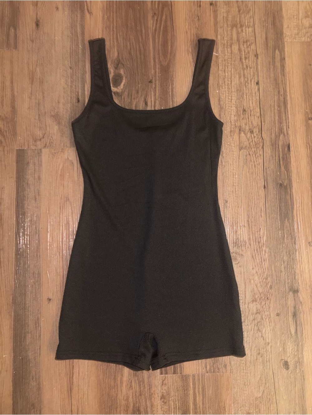 Black ribbed one piece bodysuit